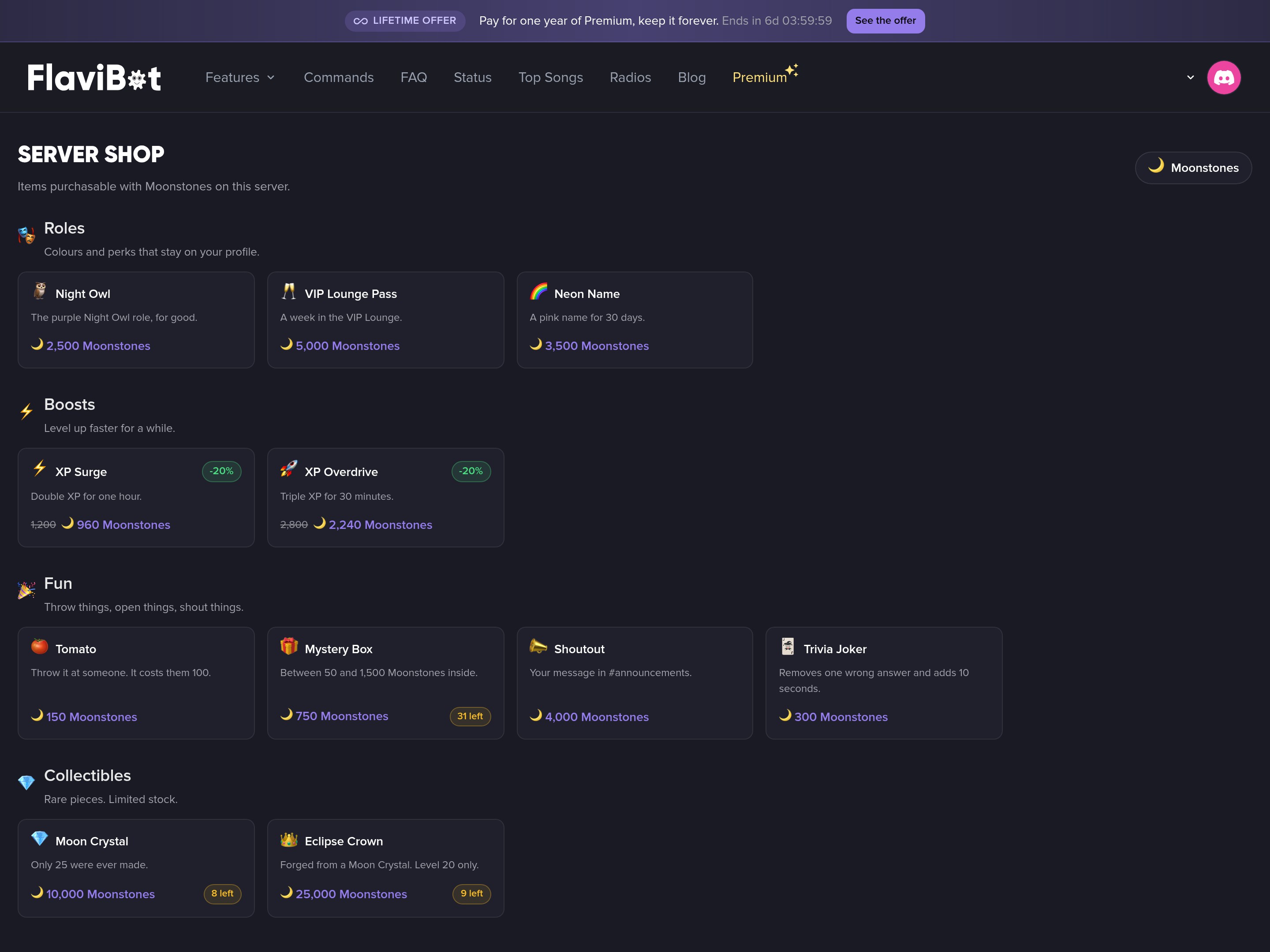 FlaviBot Week: meet Economy, your server's own currency