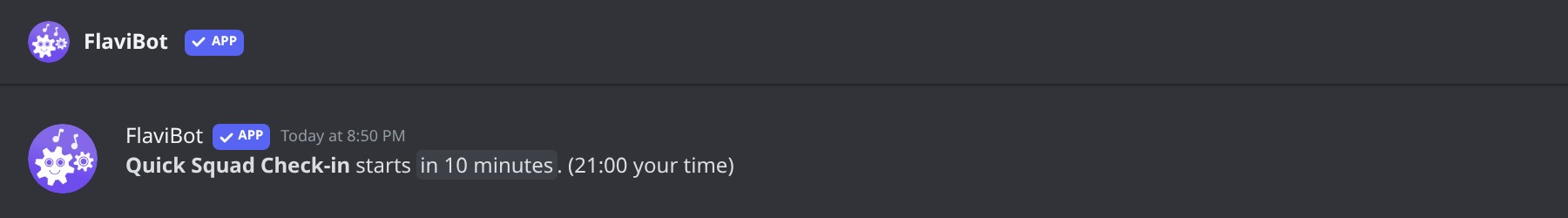 The reminder, by DM.