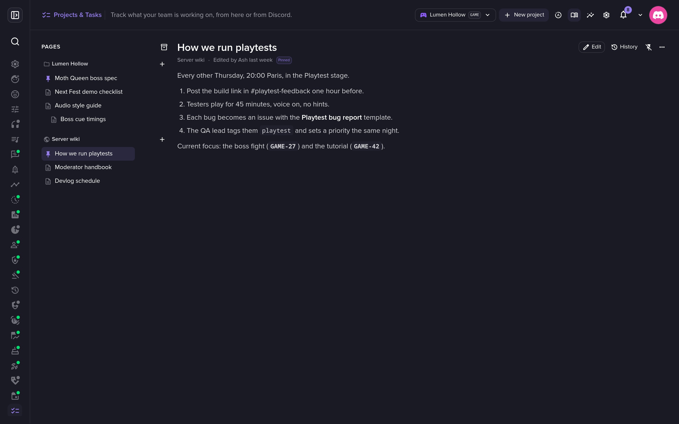A wiki for the whole server.