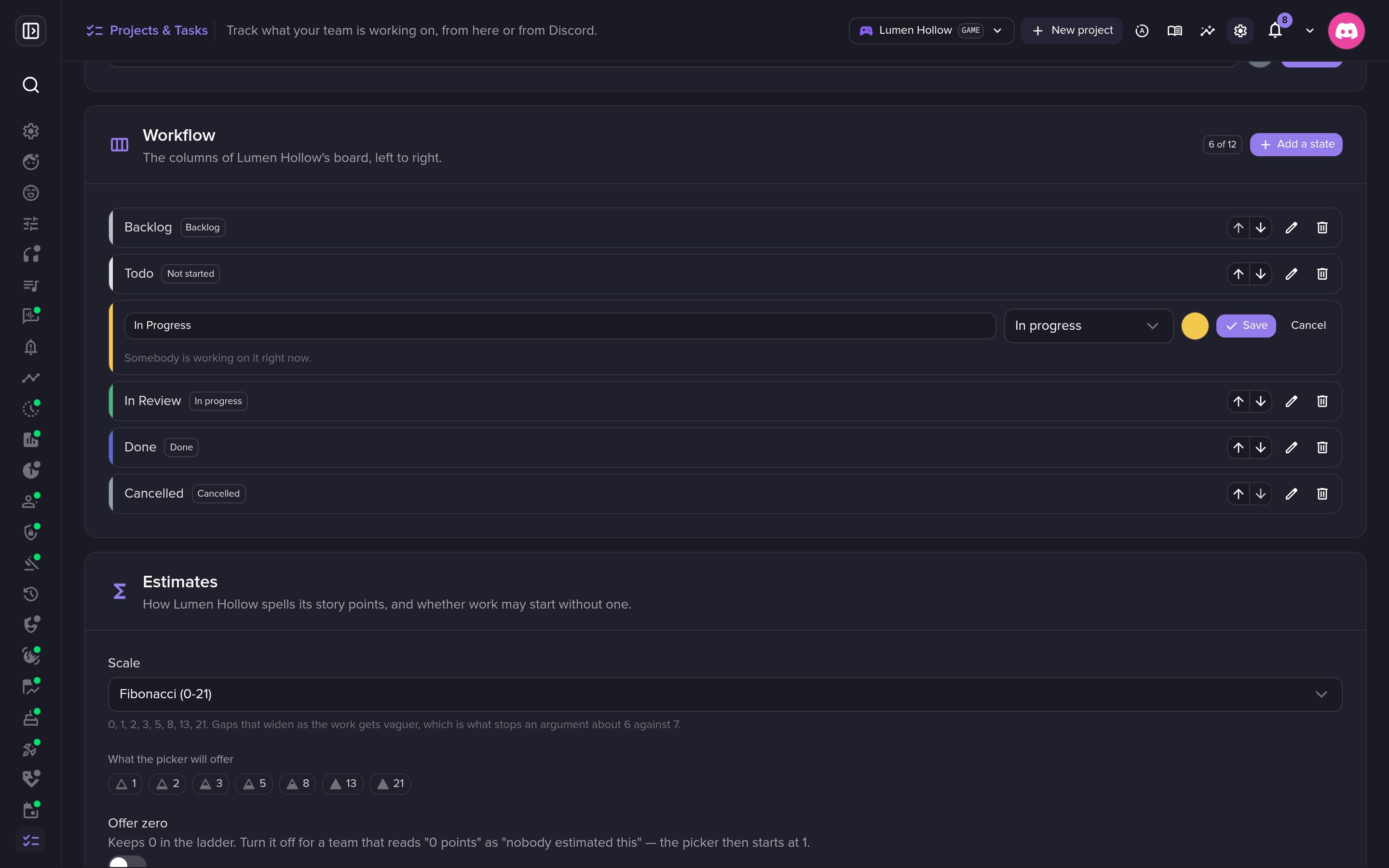 Your own workflow, column by column.
